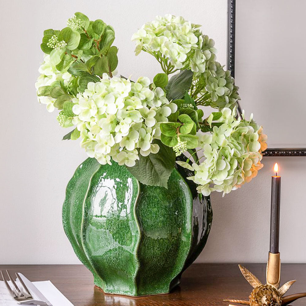 Mophead Hydrangea Faux Stem - Sage