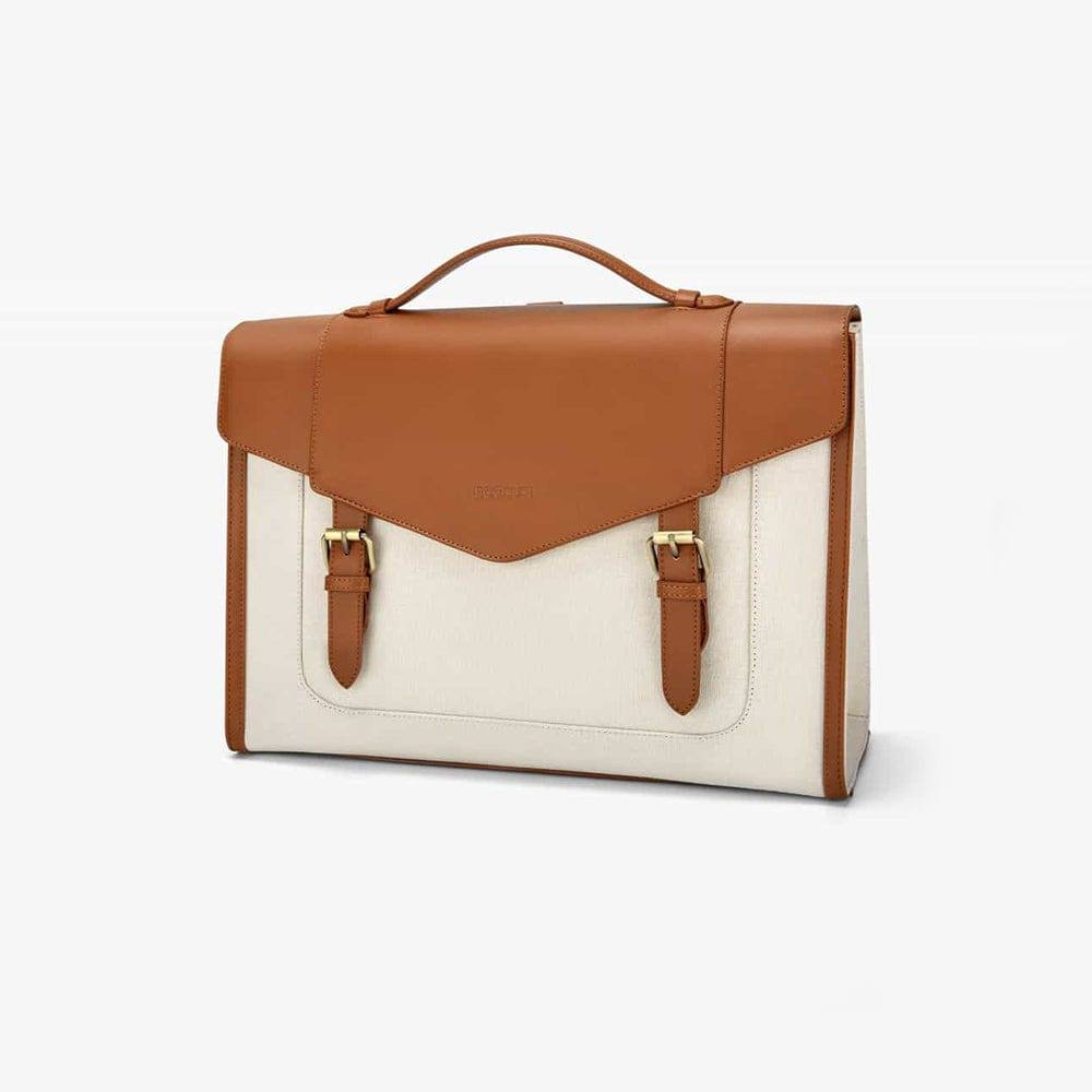 Ecosusi Julie Vintage Briefcase - Beige Brown