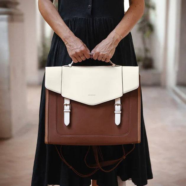 Ecosusi Julie Vintage Briefcase - Tan