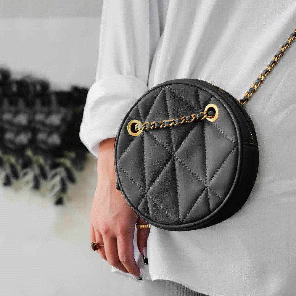 Ecosusi Melody Quilted Round Bag - Black