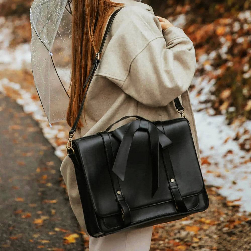 Ecosusi Vintage Bow Briefcase - Black