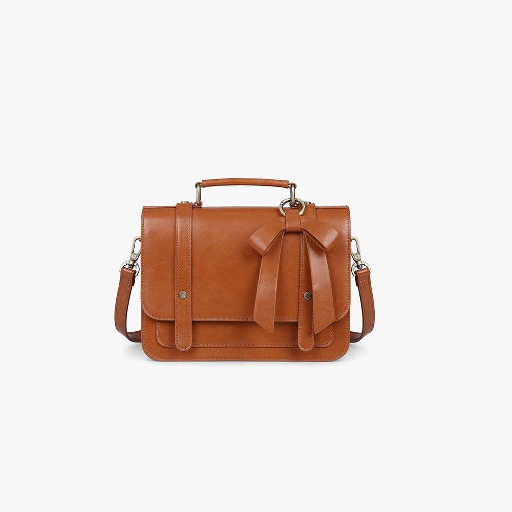 Ecosusi Vintage Bow Briefcase Small - Brown