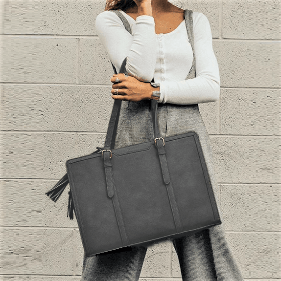 Ecosusi Vintage Laptop Tote Grey Modern Quests