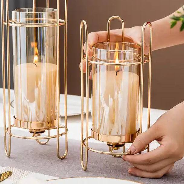 Enhabit Athena Wireframe Candle Holder - Gold