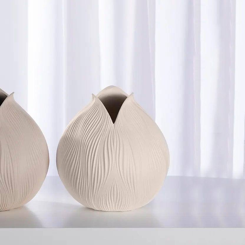 Enhabit Bloom Porcelain Vase - Beige