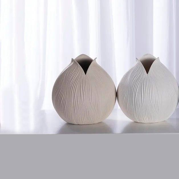 Enhabit Bloom Porcelain Vase - Beige