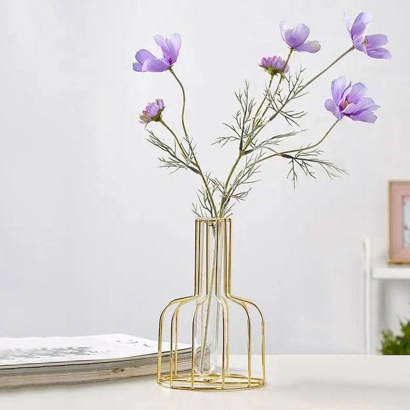 Enhabit Bud Metal Test Tube Vase Medium - Gold