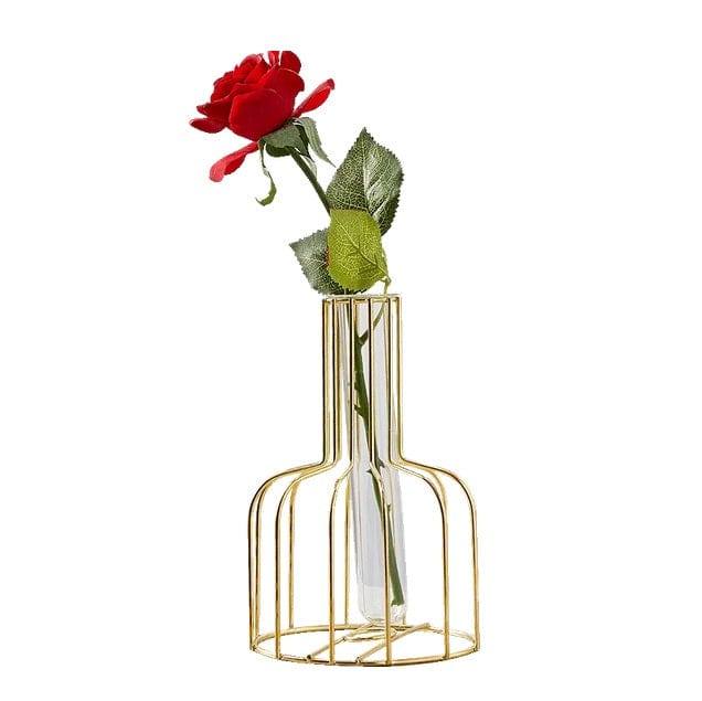 Enhabit Bud Metal Test Tube Vase Medium - Gold