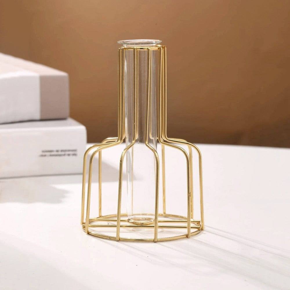 Enhabit Bud Metal Test Tube Vase Medium - Gold