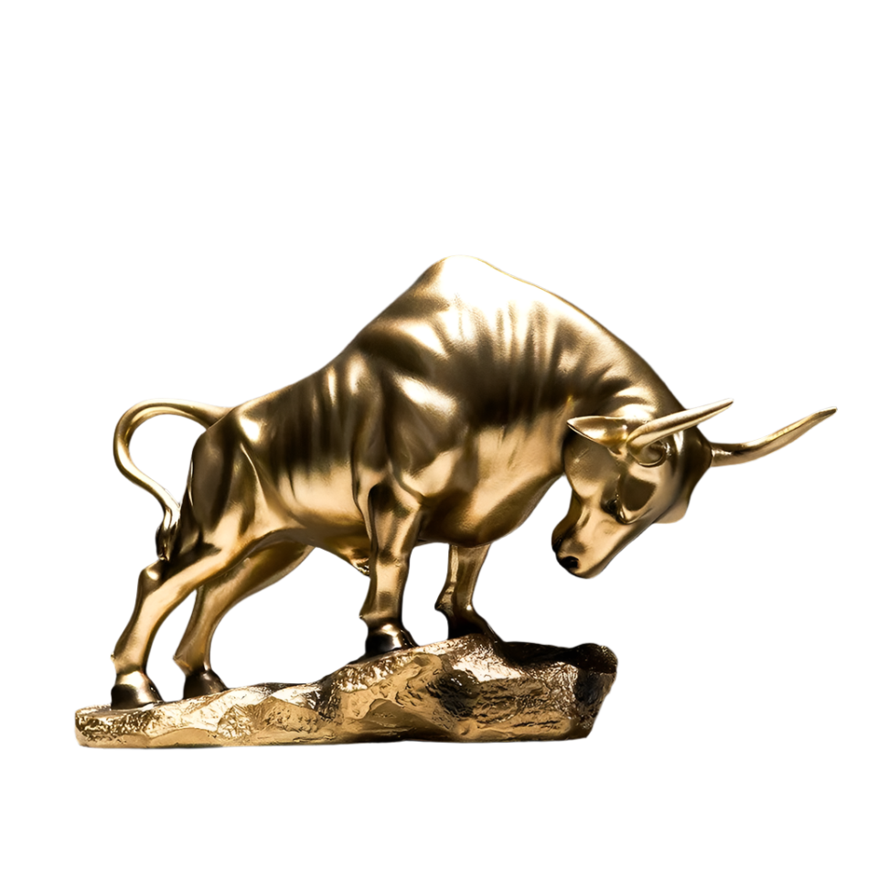 Charging Bull Decorative Sculpture Large - Gold