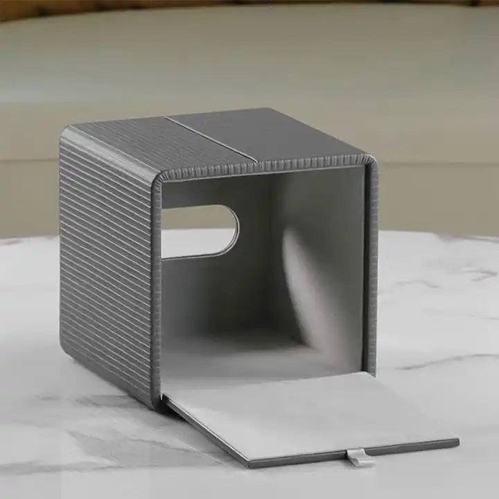 Enhabit Columns Square Tissue Box Holder - Dark Grey