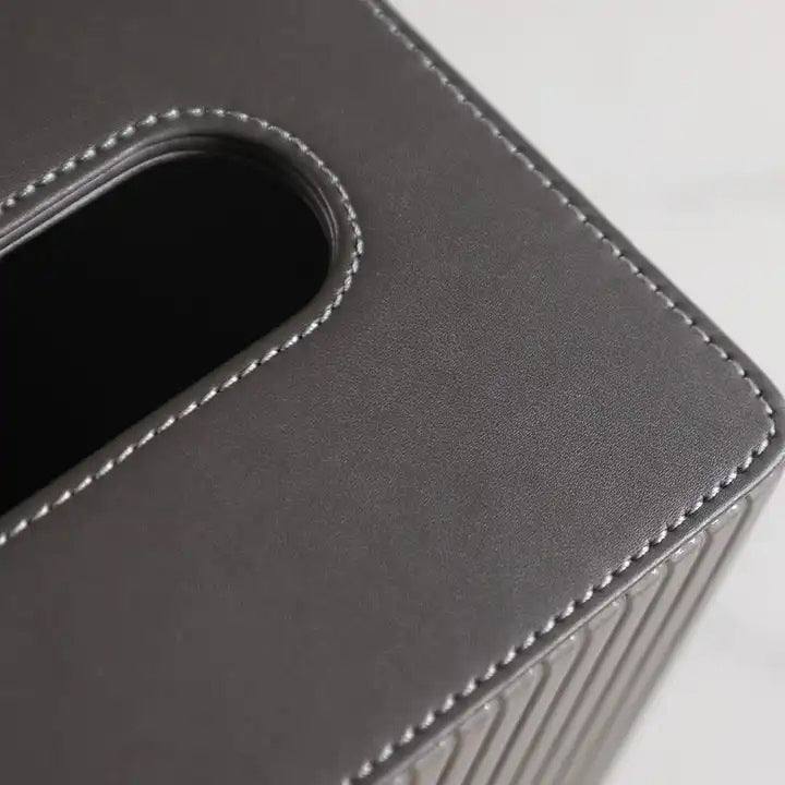 Enhabit Columns Square Tissue Box Holder - Dark Grey