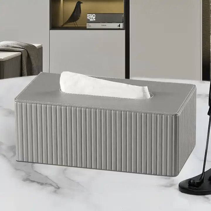 Enhabit Columns Tissue Box Holder - Light Grey