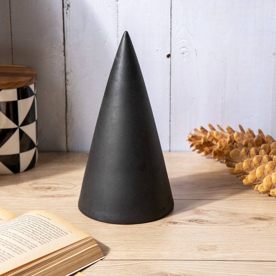 Enhabit Cone Decorative Sculpture - Black