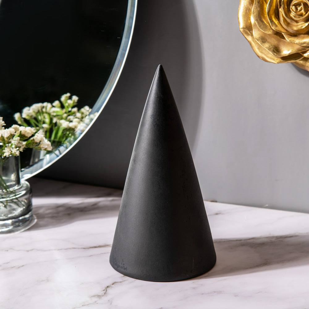 Enhabit Cone Decorative Sculpture - Black