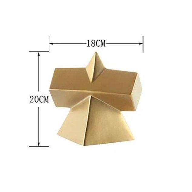 Enhabit Cross Pyramid Decorative Sculpture - Gold