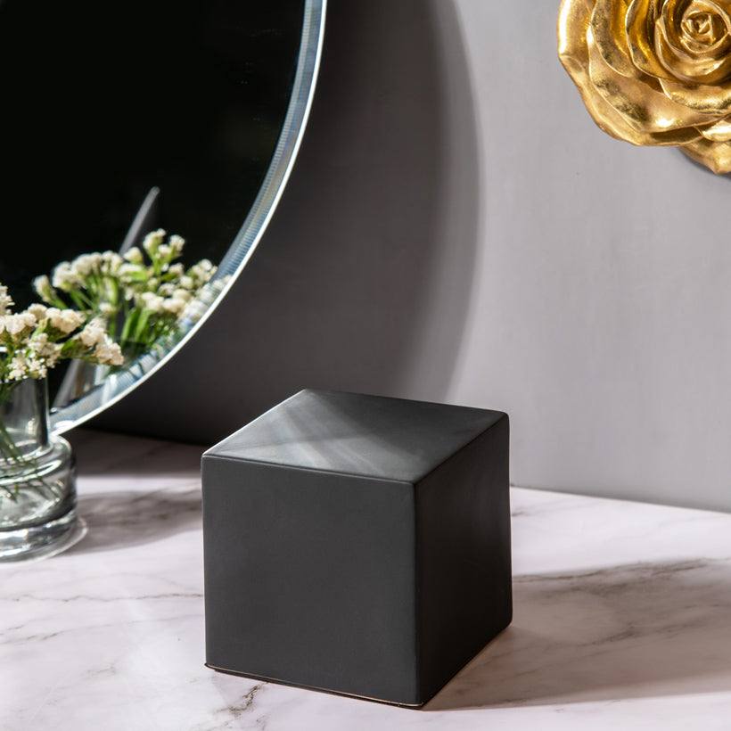 Enhabit Cube Decorative Sculpture - Black