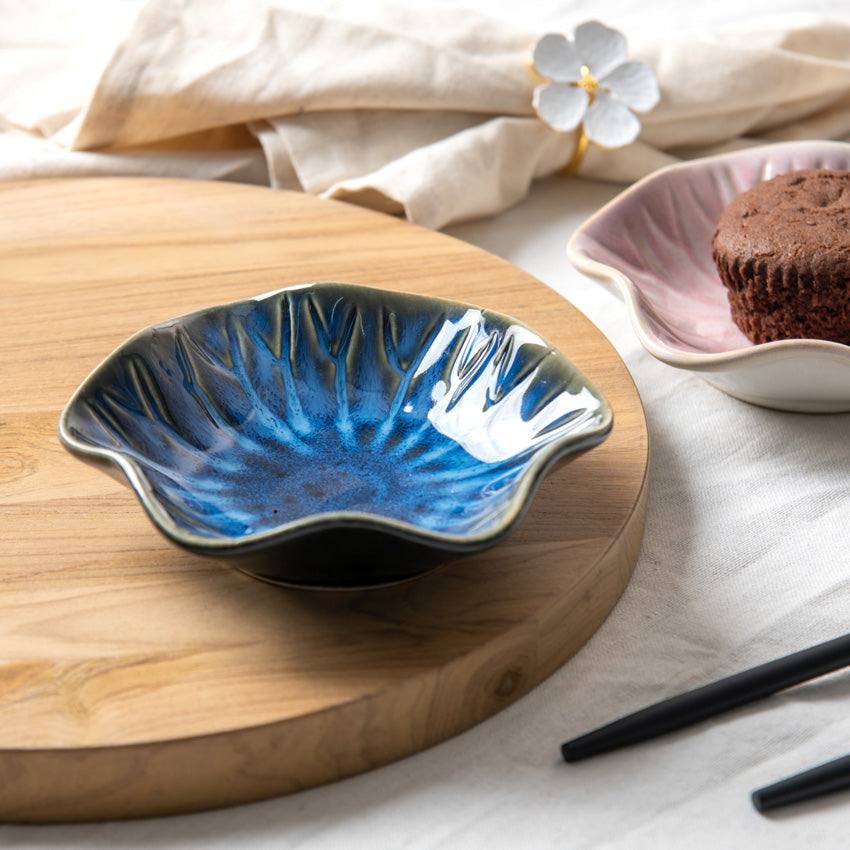 Floret Dessert Plate Blue, Set of