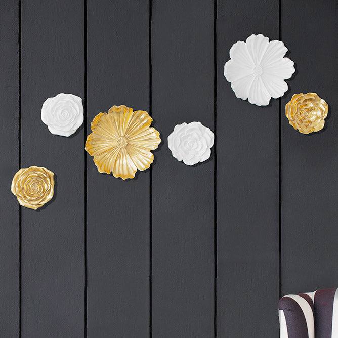 Enhabit Flower Wall Accents Small, Set of 2 - Gold