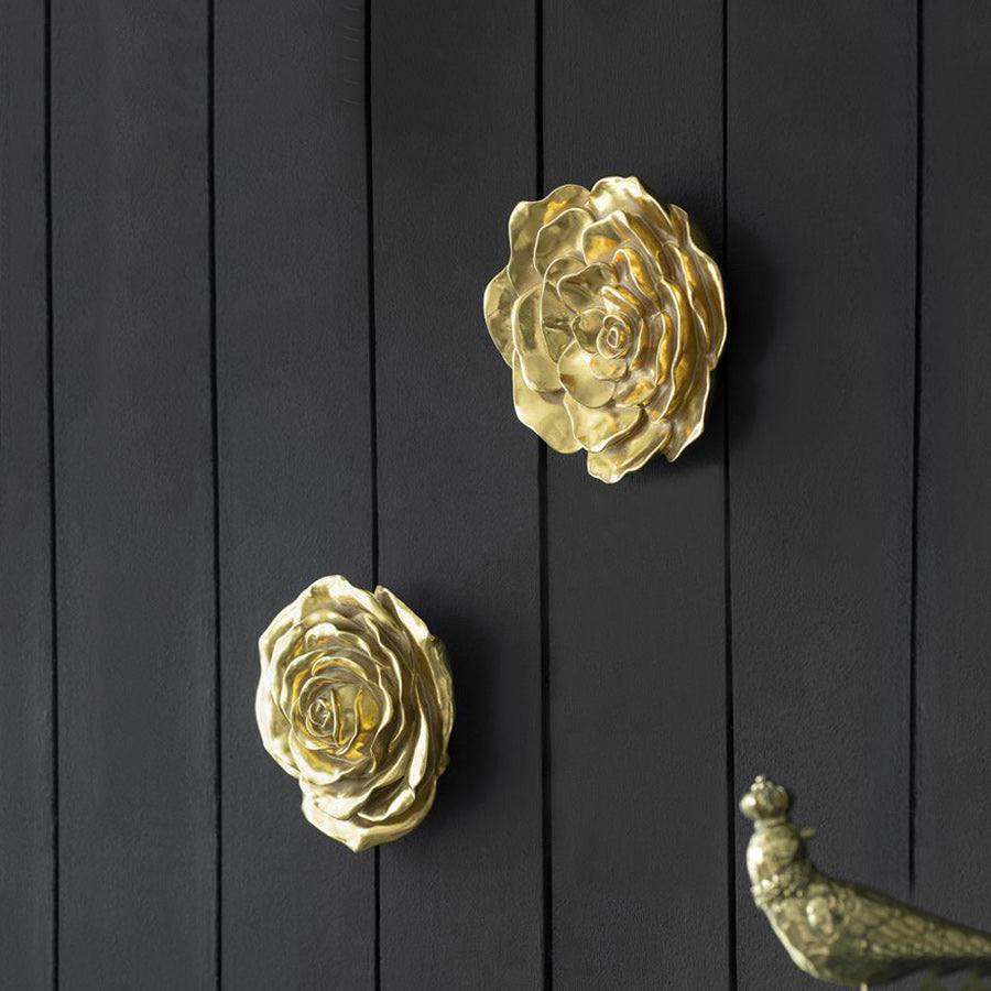 Enhabit Flower Wall Accents Small, Set of 2 - Gold