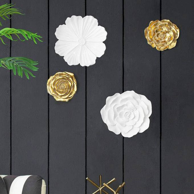 Enhabit Flower Wall Accents Small, Set of 2 - Gold