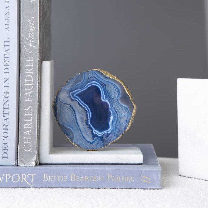 Enhabit Geode Bookends with Marble Base, Set of 2