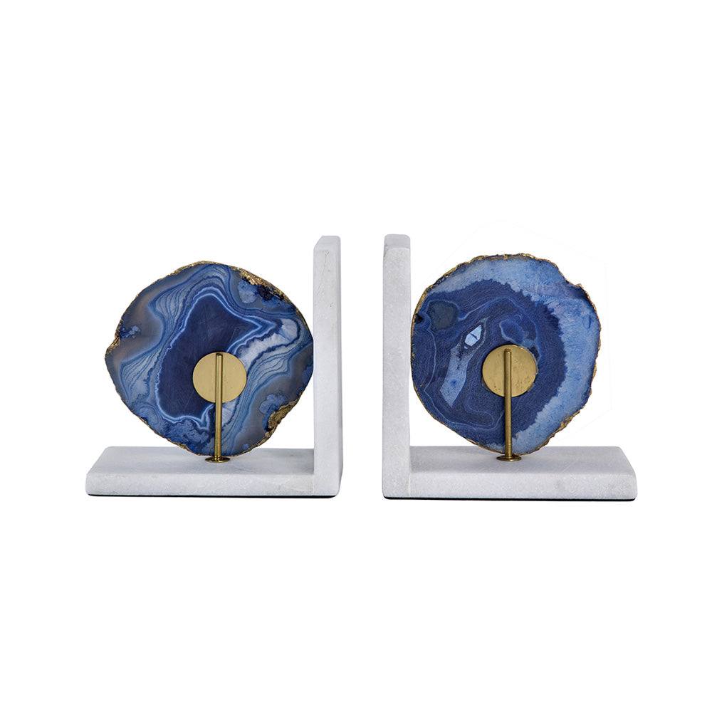 Enhabit Geode Bookends with Marble Base, Set of 2