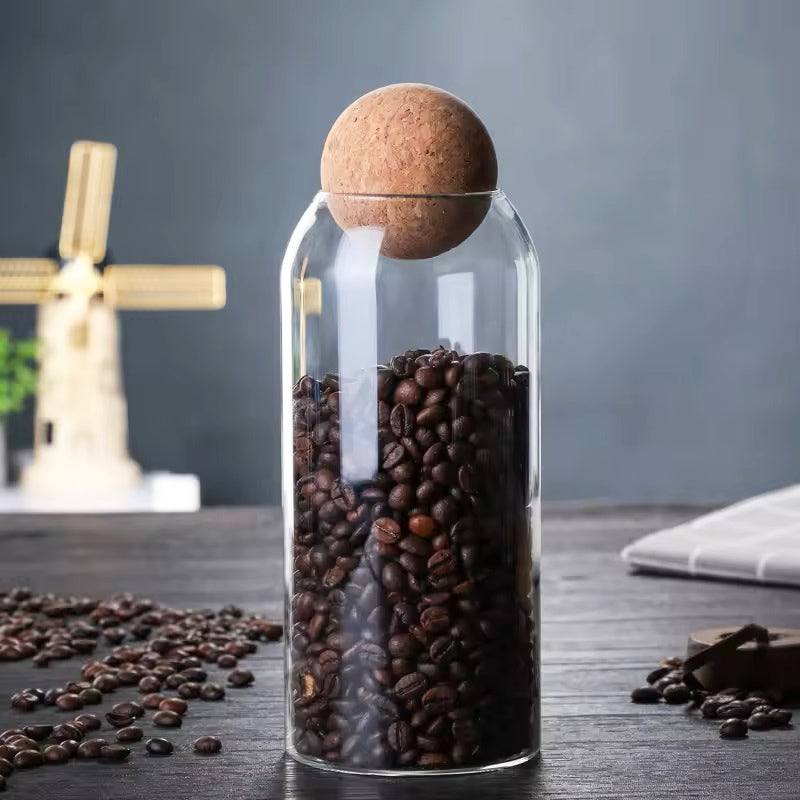 Enhabit Glass Cylindrical Jar with Cork Stopper Large