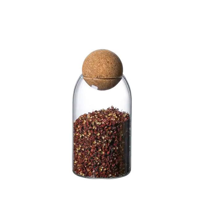 Enhabit Glass Cylindrical Jar with Cork Stopper Medium