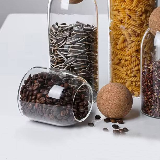 Enhabit Glass Cylindrical Jar with Cork Stopper Small