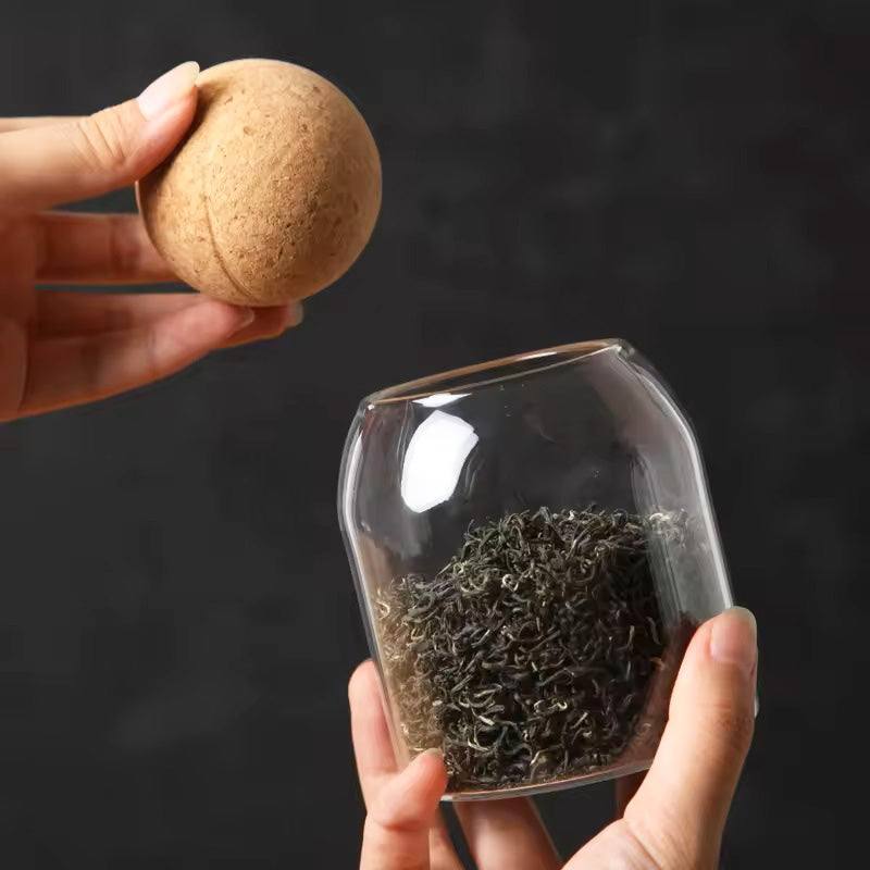 Enhabit Glass Cylindrical Jar with Cork Stopper Small