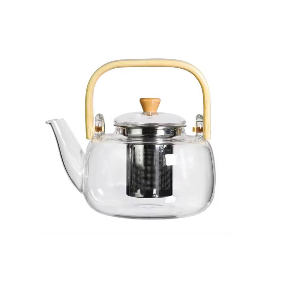 Enhabit Glass Tea Pot with Infuser and Wooden Handle