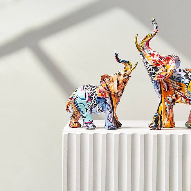 Enhabit Graffiti Elephant Decorative Sculpture Small