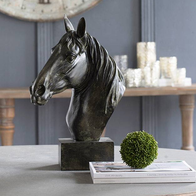 Enhabit Horse Bust Decorative Sculpture Large - Black