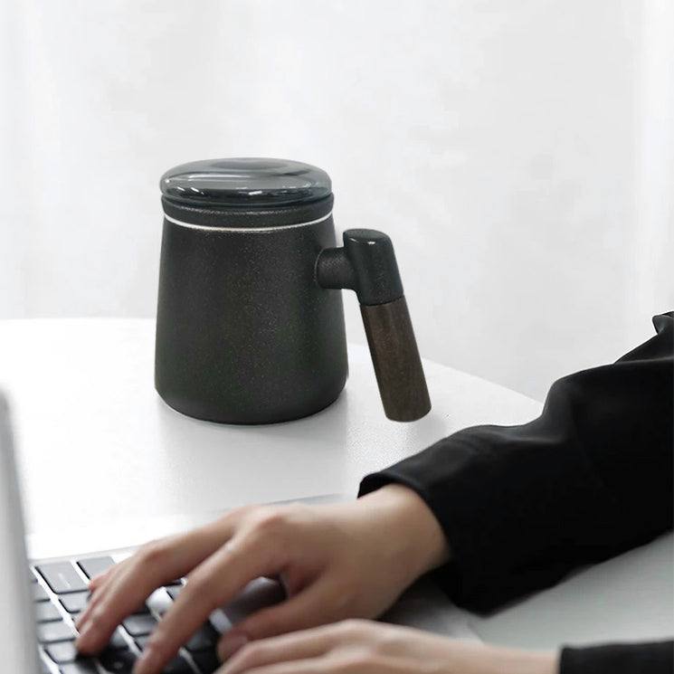 Enhabit Komo Ceramic Mug With Infuser - Slate Black