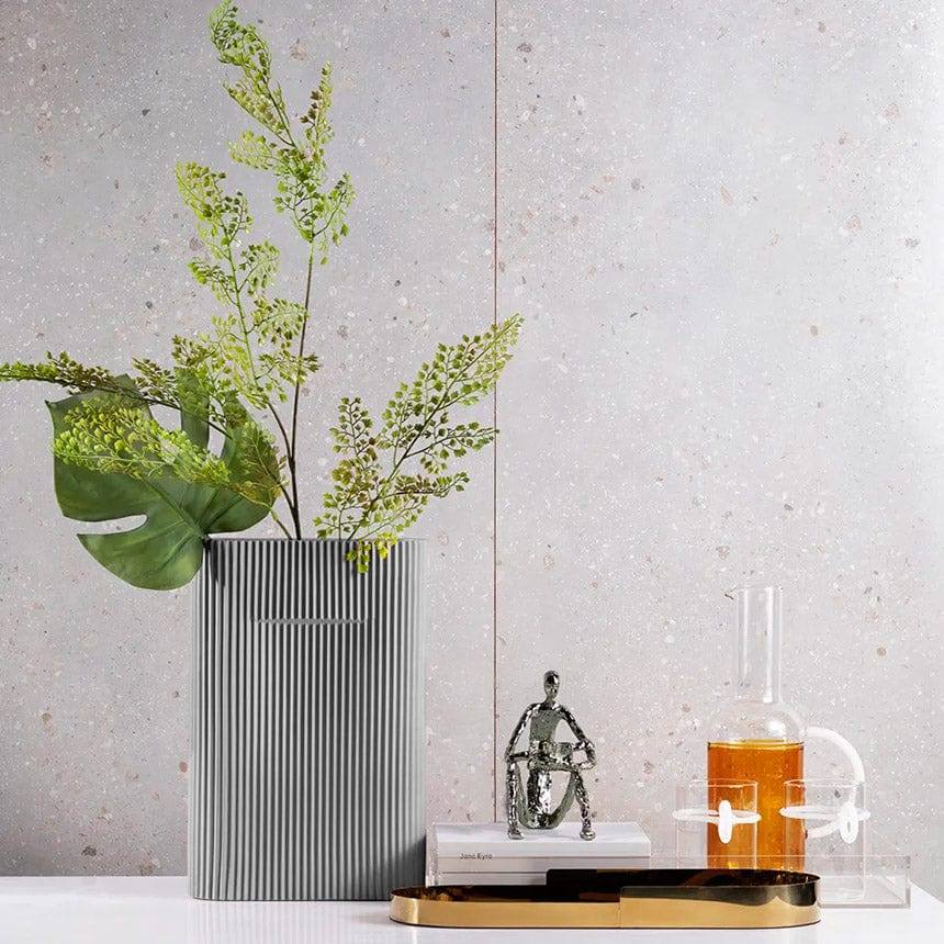 Enhabit Lines Porcelain Vase - Grey