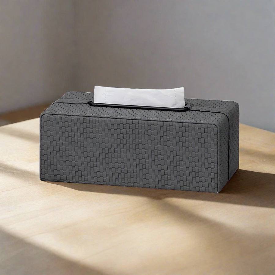 Enhabit Links Tissue Box Holder - Dark Grey & Black