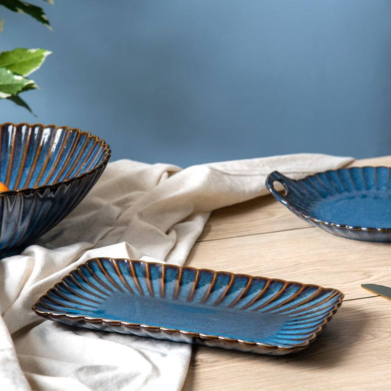 Enhabit Mara Rectangular Plate - Deep Blue