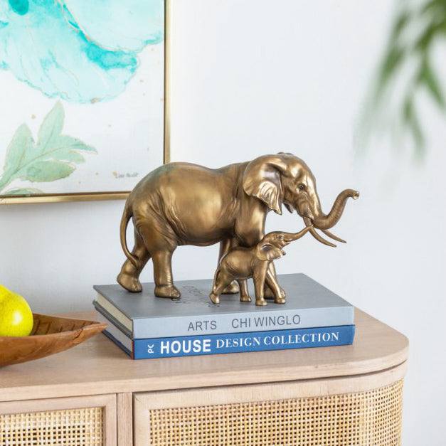 Enhabit Mother & Baby Elephant Decorative Sculpture