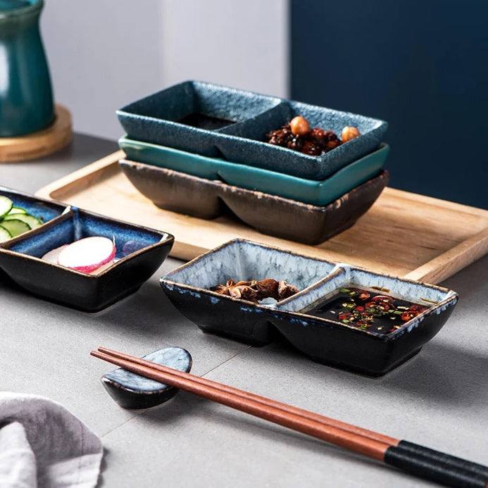 Enhabit Oasis Sectional Serving Plate - Cool Grey