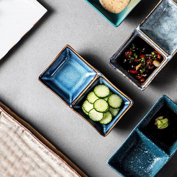 Enhabit Oasis Sectional Serving Plate - Royal Blue