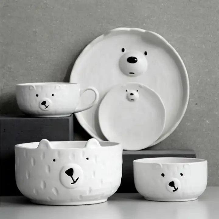 Enhabit Polar Bear Ceramic Plate - White