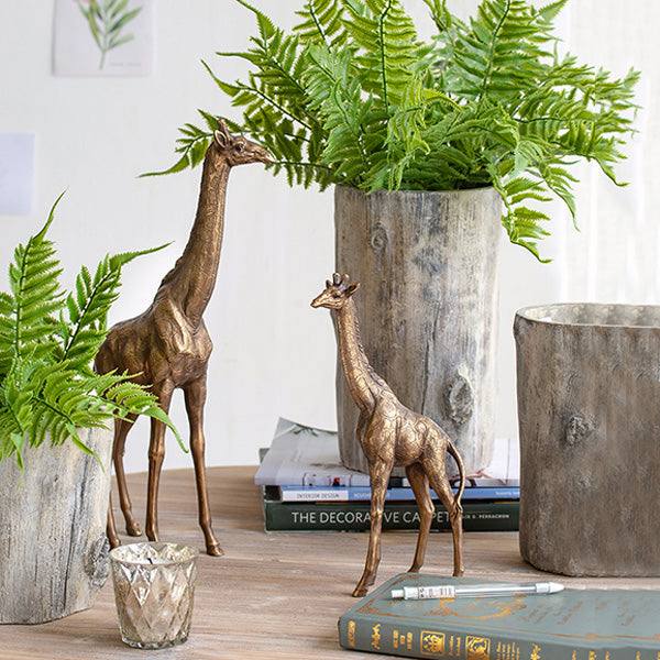 Enhabit Savannah Giraffe Decorative Sculpture Medium - Vintage Gold