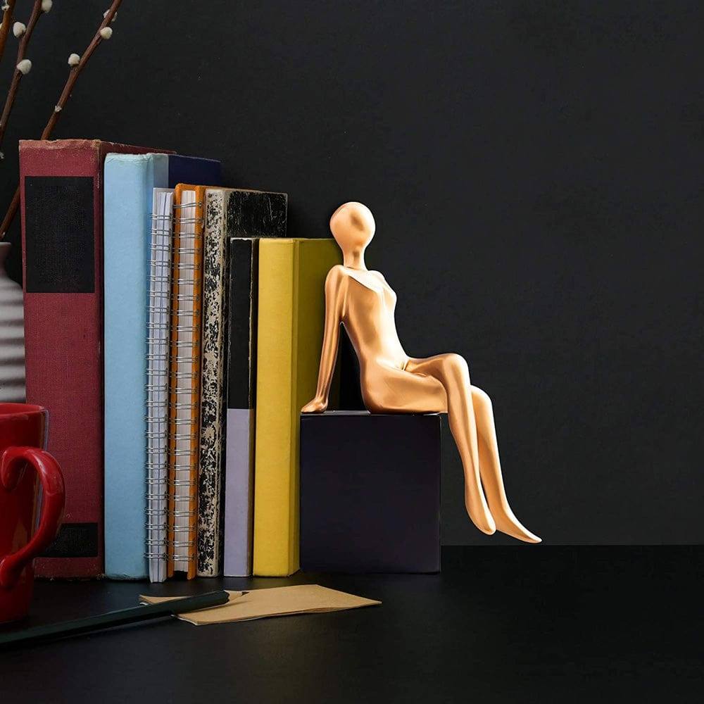 Enhabit Seated Bookends, Set of 2 - Black & Gold
