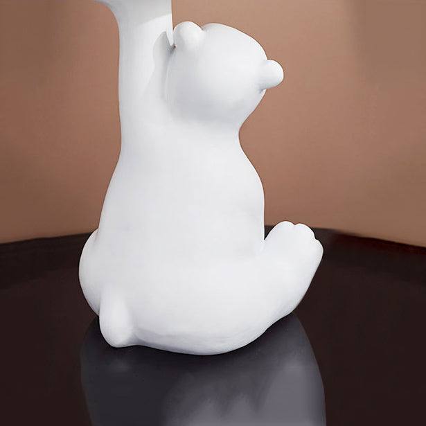 Enhabit Sitting Bear Sculpture with Trinket Tray