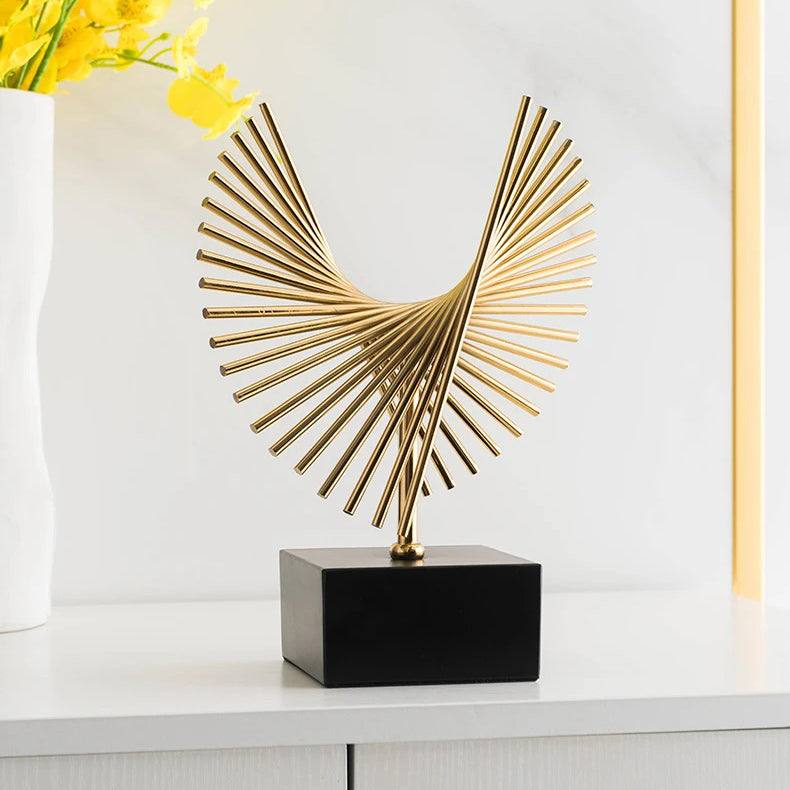 Enhabit Spiral Metal Decorative Sculpture Large - Brass