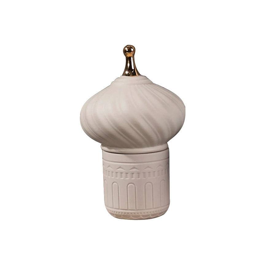 Enhabit Spire Ceramic Decorative Jar Small - Beige