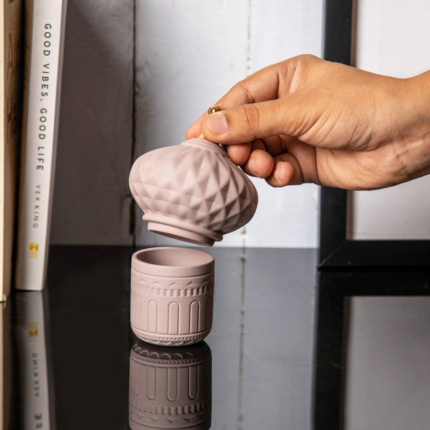 Enhabit Spire Ceramic Decorative Jar Small - Pink