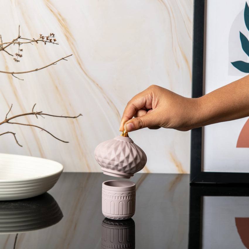 Enhabit Spire Ceramic Decorative Jar Small - Pink