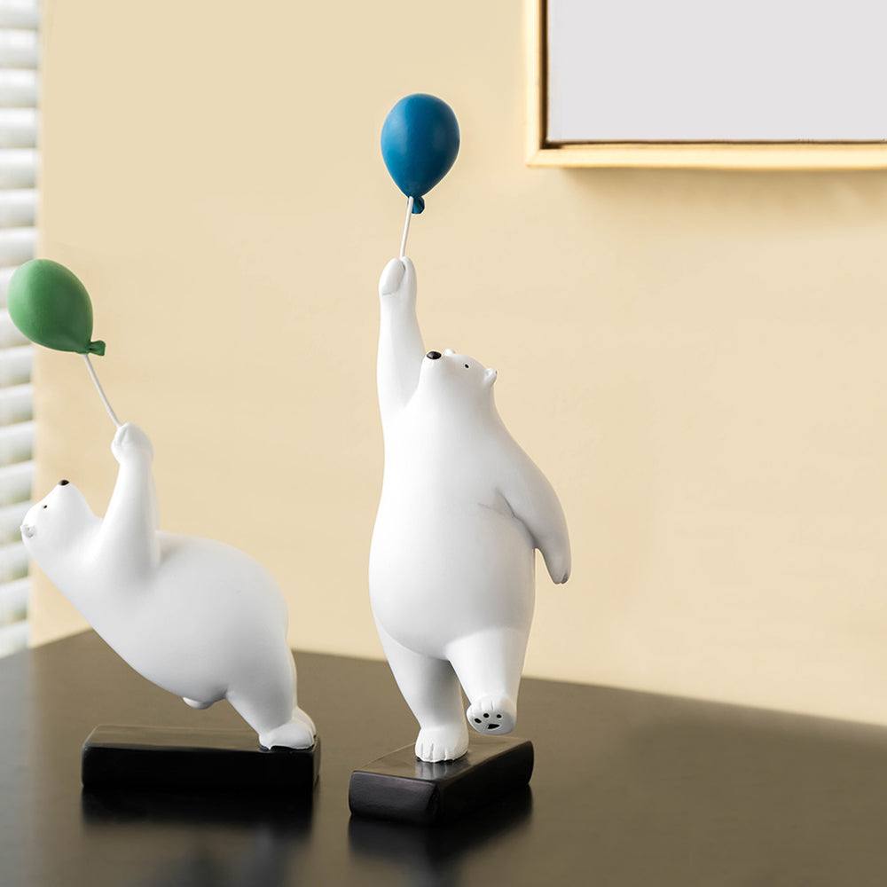 Enhabit Standing Bear with Balloon Sculpture - Blue